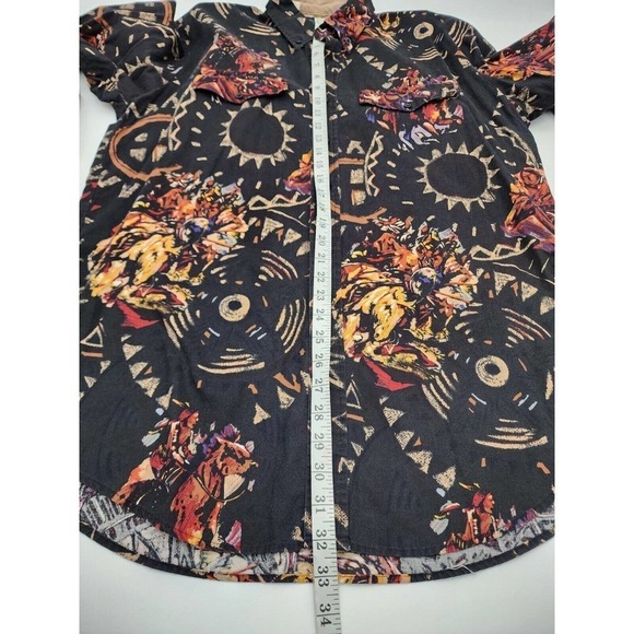 Lone Roo By Roper Men Native American All Over Print Rodeo Western Shirt Size XL - Picture 9 of 12